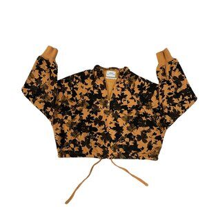 Urban Outfitters Quarter Zip Crop Floral Pullover - Size XS